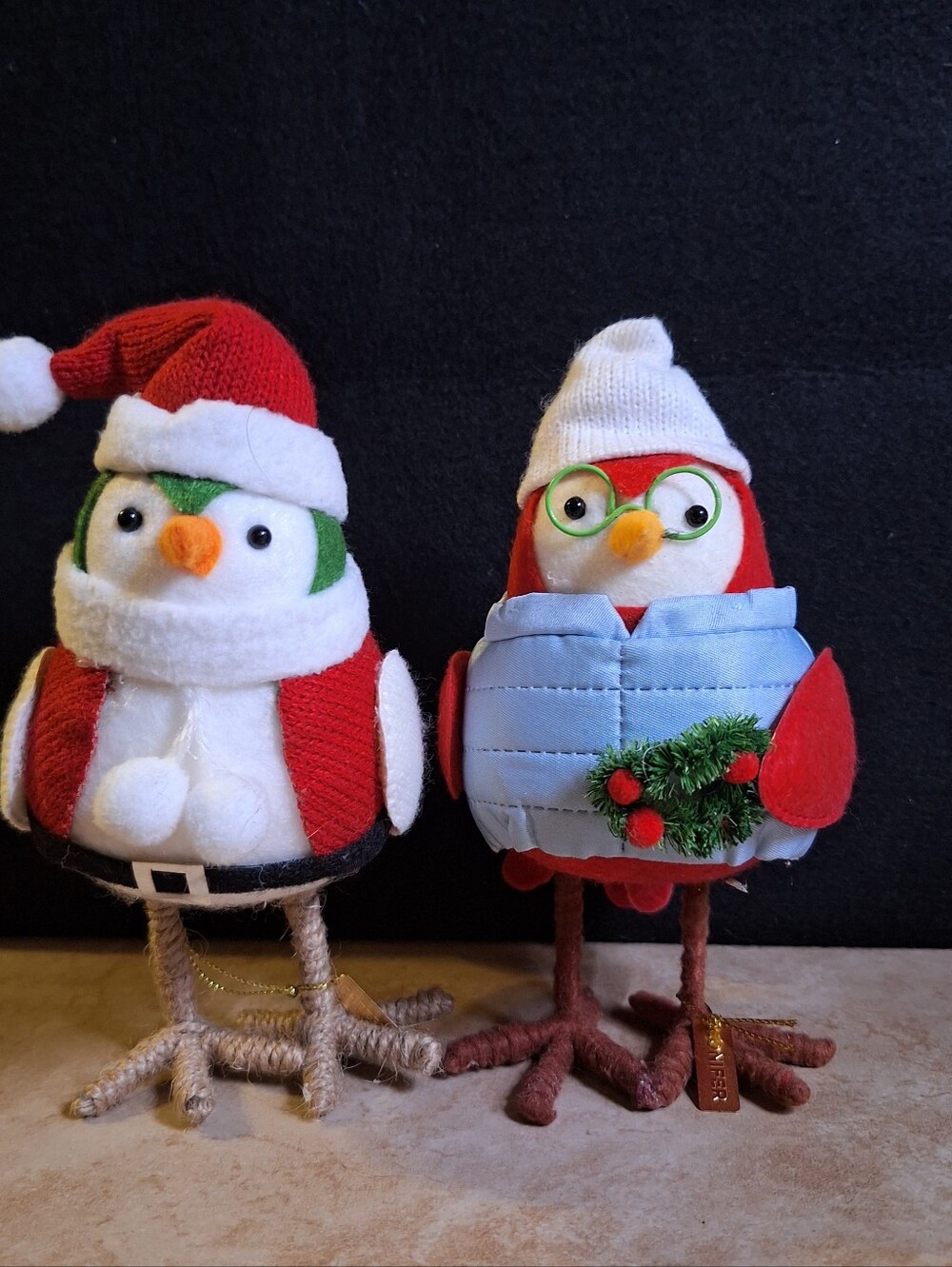 Target Featherly Friends Winter 2024 Conifer Puffy Vest Cheeryble Santa Hat 7"